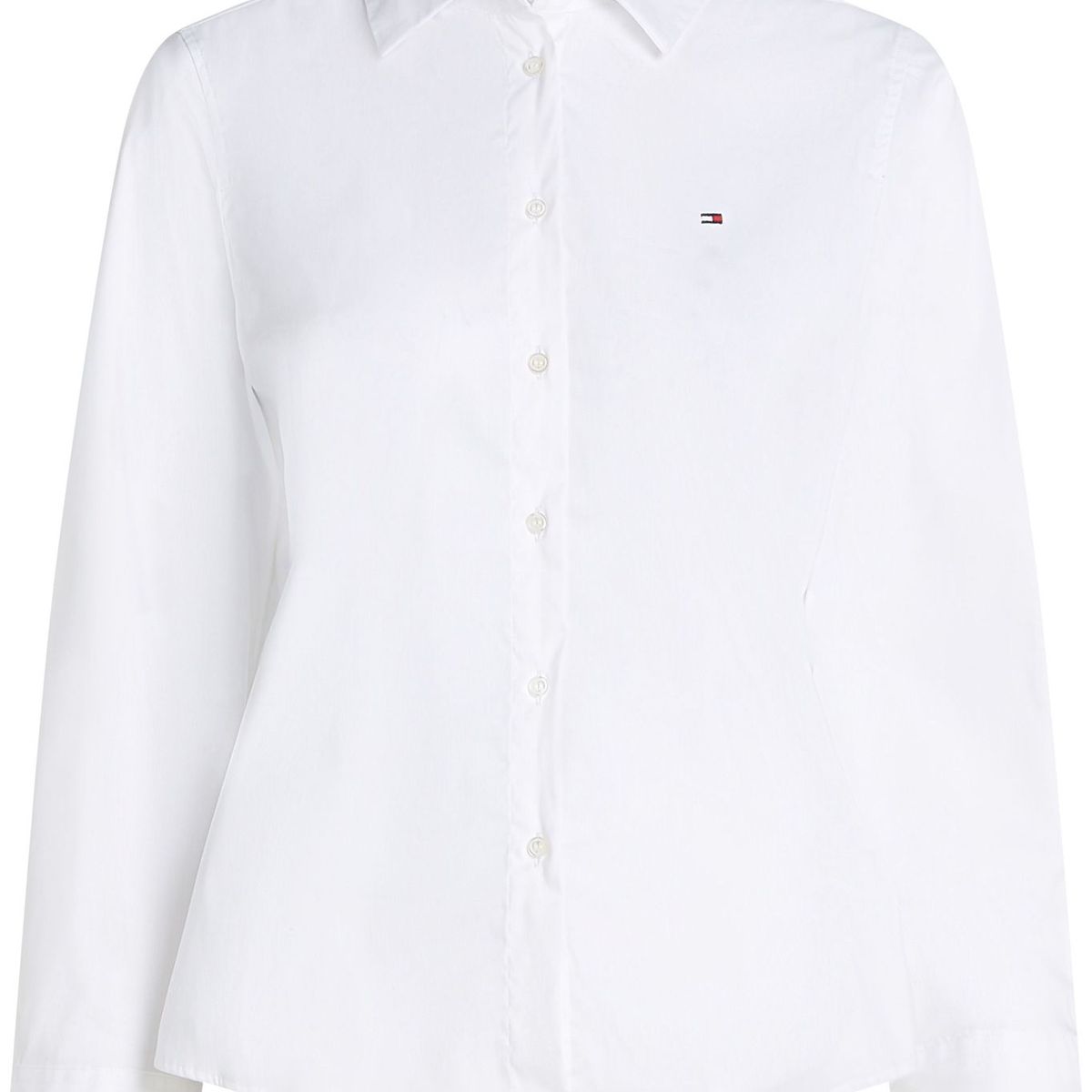 TOMMY HILFIGER - Camisa blanca de popelín de corte regular Tommy Hilfiger