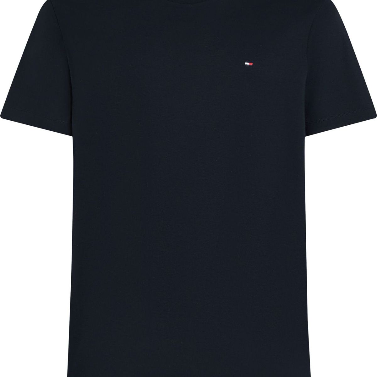 TOMMY HILFIGER - Camiseta azul de cuello redondo y punto interlock Tommy Hilfiger