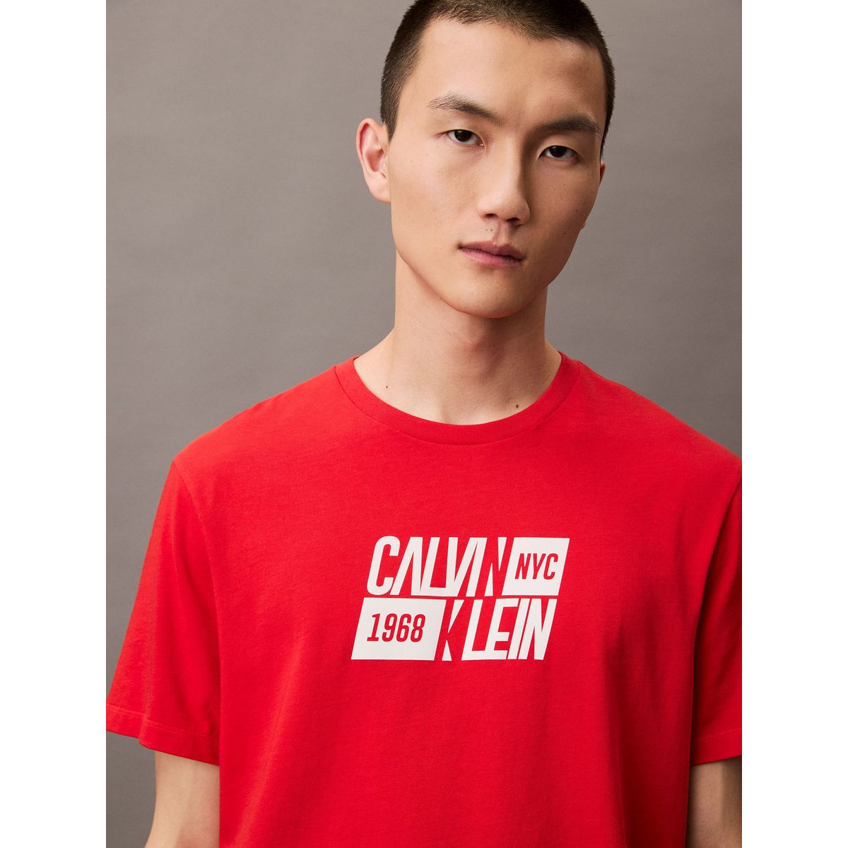 CALVIN KLEIN - Camiseta roja Sport Logo Easy Crewneck Calvin Klein