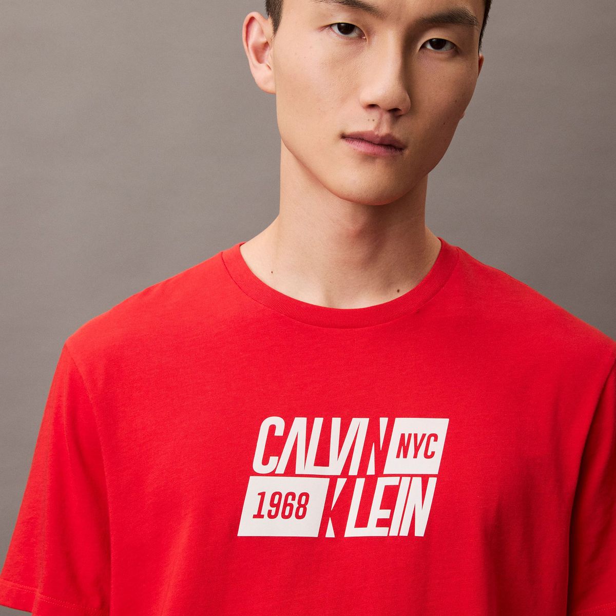 CALVIN KLEIN - Camiseta roja Sport Logo Easy Crewneck Calvin Klein