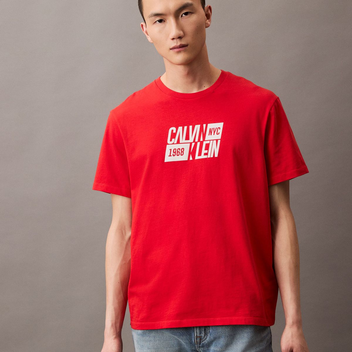 CALVIN KLEIN - Camiseta roja Sport Logo Easy Crewneck Calvin Klein