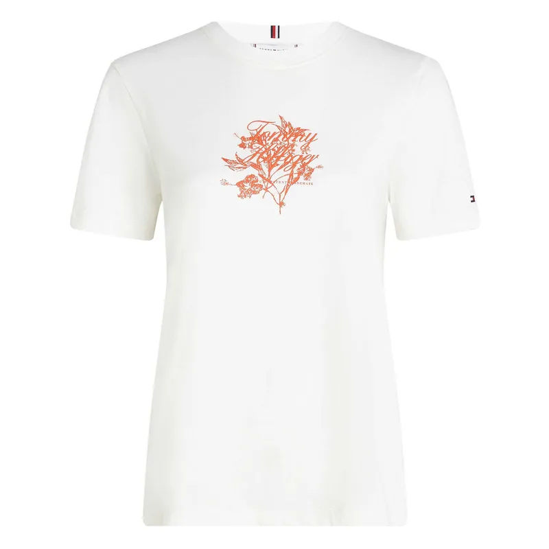 TOMMY HILFIGER - Camiseta blanca con logo gráfico de corte regular Tommy Hilfiger