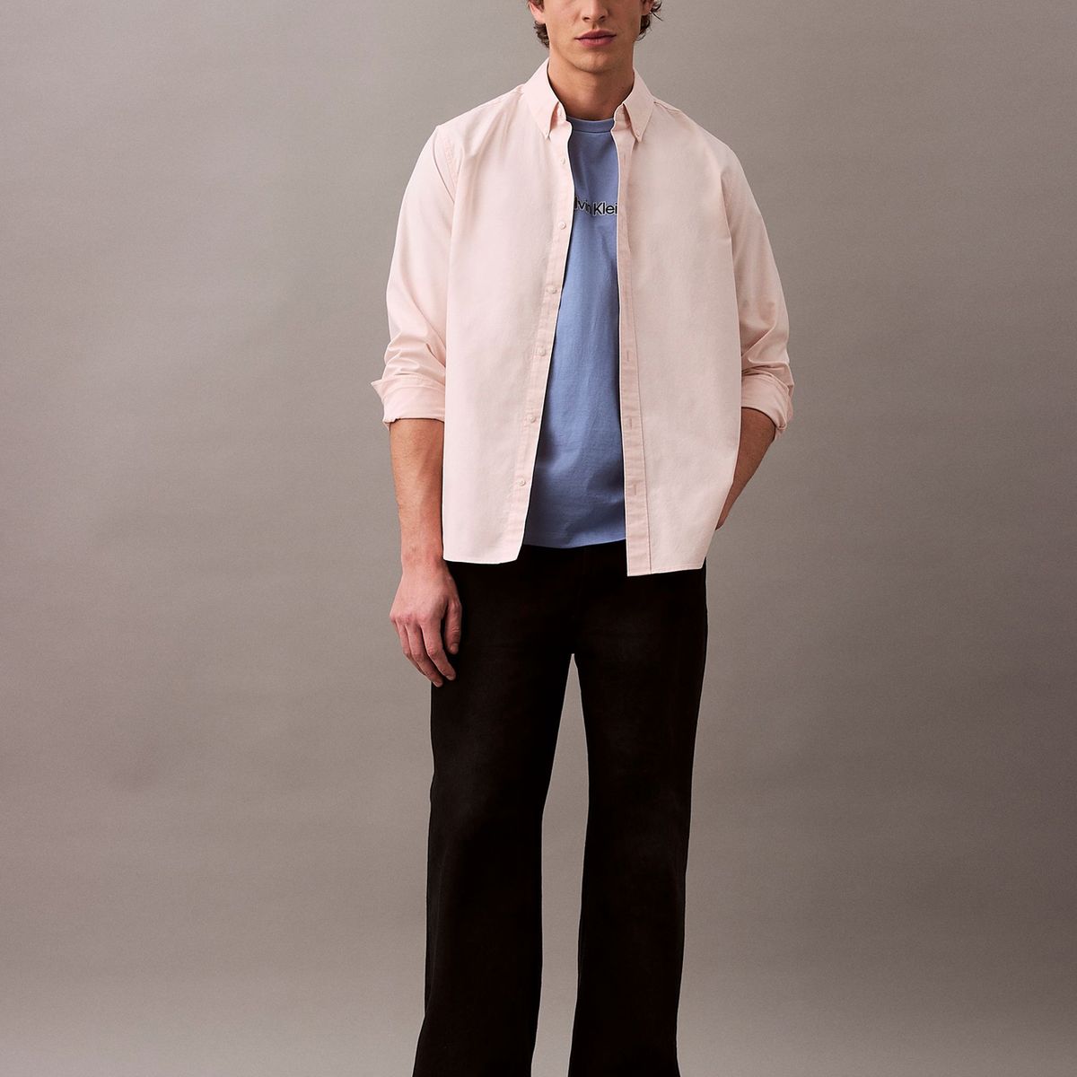 CALVIN KLEIN - Camiseta azul Tonal Graphic Crewneck Calvin Klein