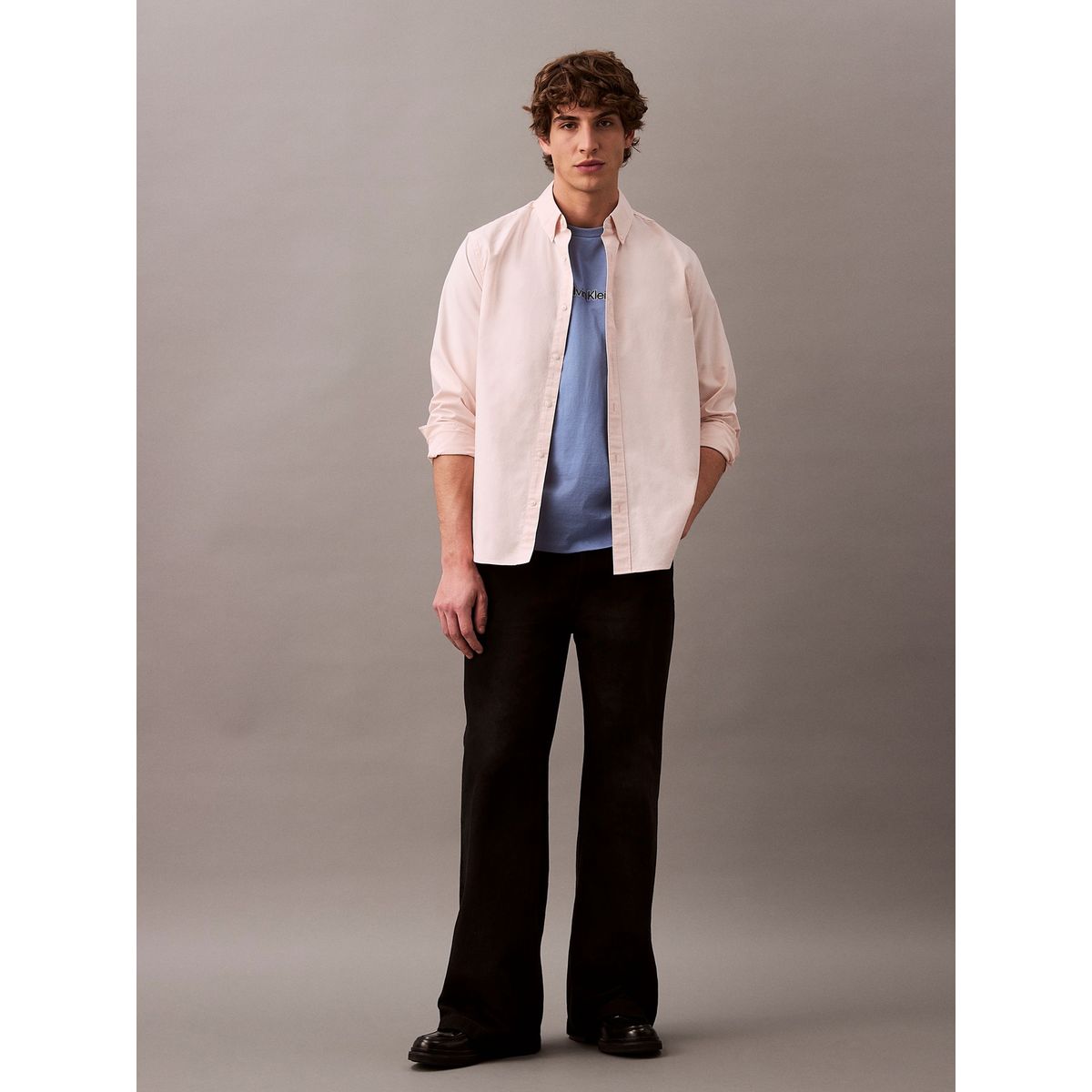 CALVIN KLEIN - Camiseta azul Tonal Graphic Crewneck Calvin Klein