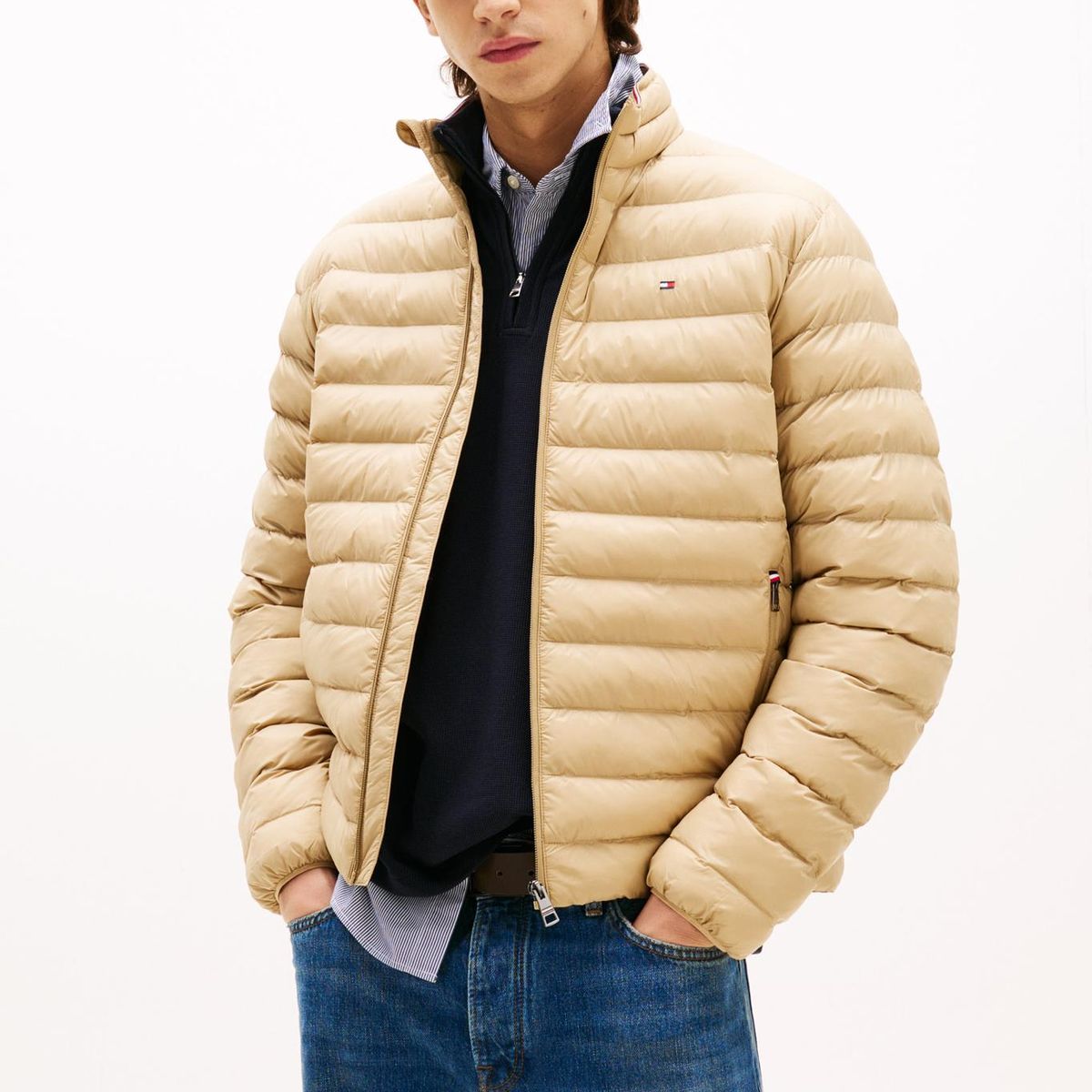 TOMMY HILFIGER - Rompe naranja viento acolchada plegable Tommy Hilfiger