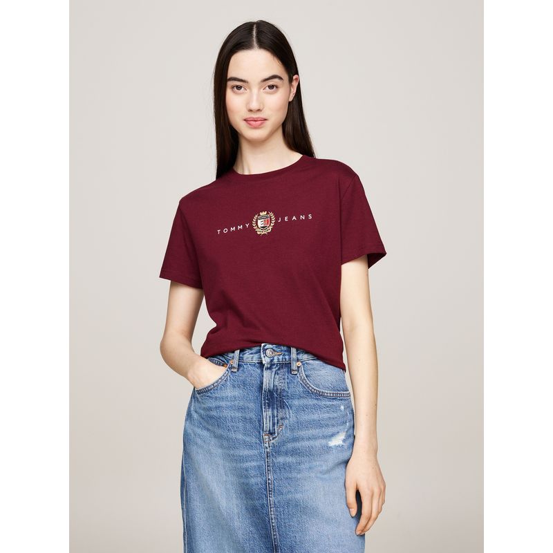 TOMMY HILFIGER - Camiseta roja de cuello redondo Tommy Prep Tommy Jeans