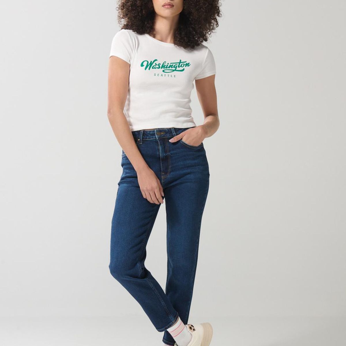 KOAJ - KOAJ Jean azul oscuro tipo mom con bota recta y tiro súper a Mujer