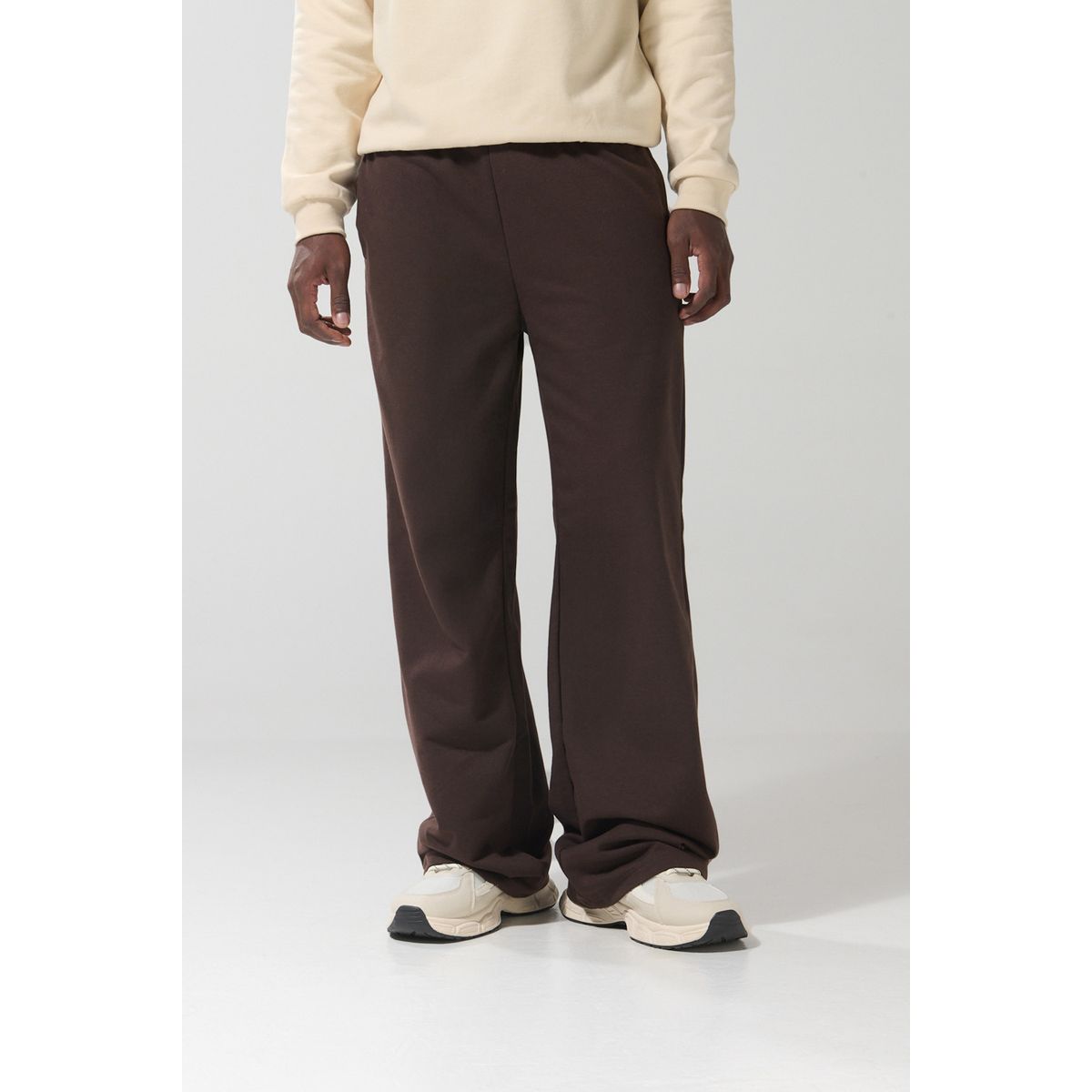 KOAJ - KOAJ Pantalón unicolor tipo jogger bota recta con bolsillos Hombre