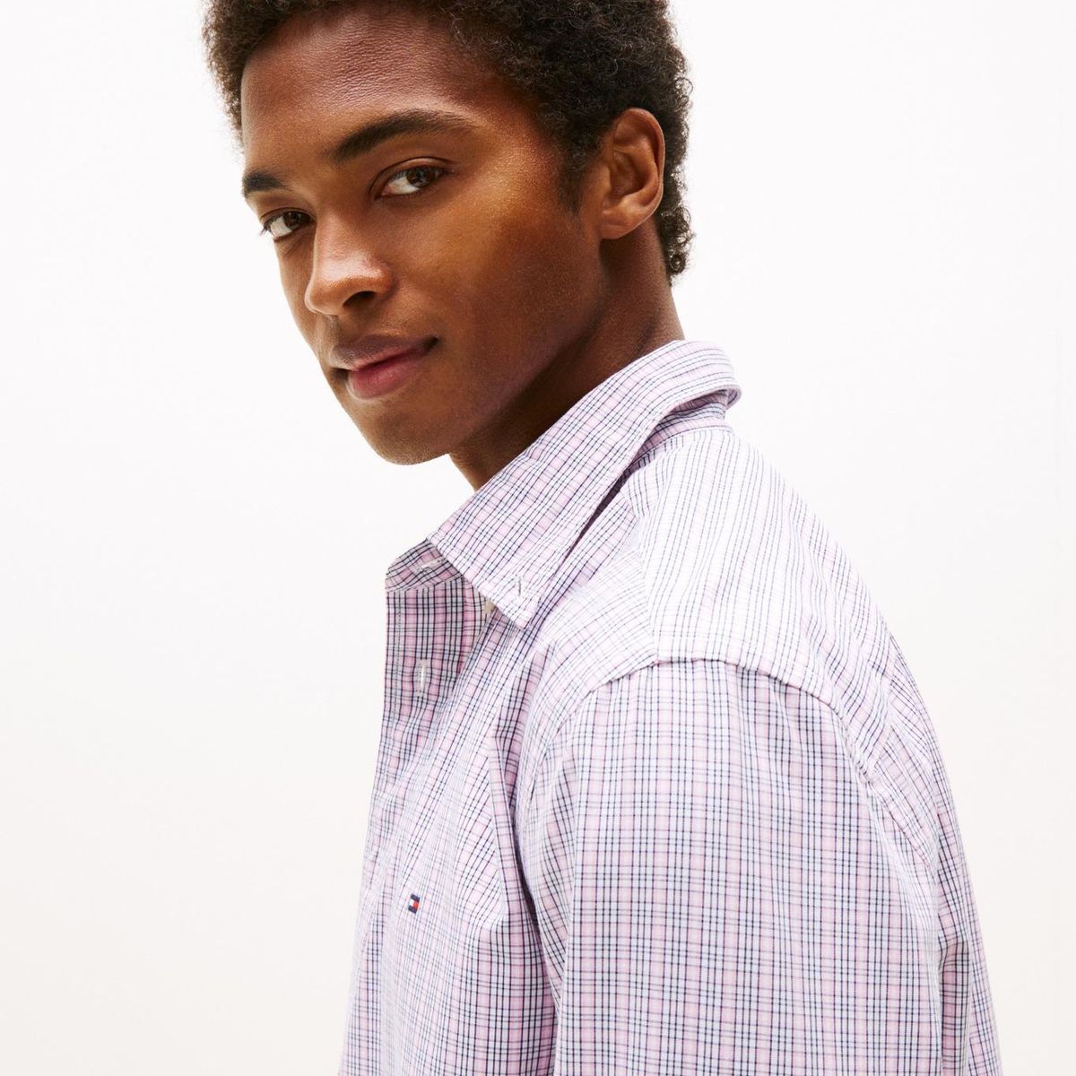 TOMMY HILFIGER - Camisa rosada Flex Poplin de manga larga Tommy Hilfiger