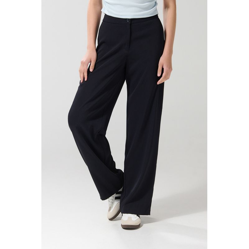 KOAJ - KOAJ Pantalón azul intenso bota recta con tiro alto y prense Mujer