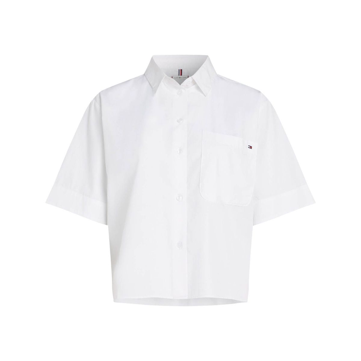 TOMMY HILFIGER - Camisa blanca Corta de Rayas con Bolsillo Tommy Hilfiger