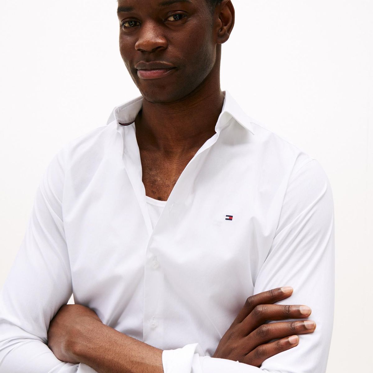 TOMMY HILFIGER - Camisa blanca flex poplin de corte slim Tommy Hilfiger