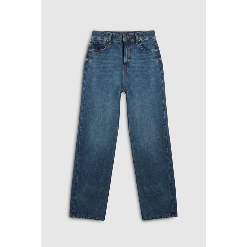 KOAJ - KOAJ Jean 90´S azul oscuro con cremallera, tiro alto y bota  Mujer