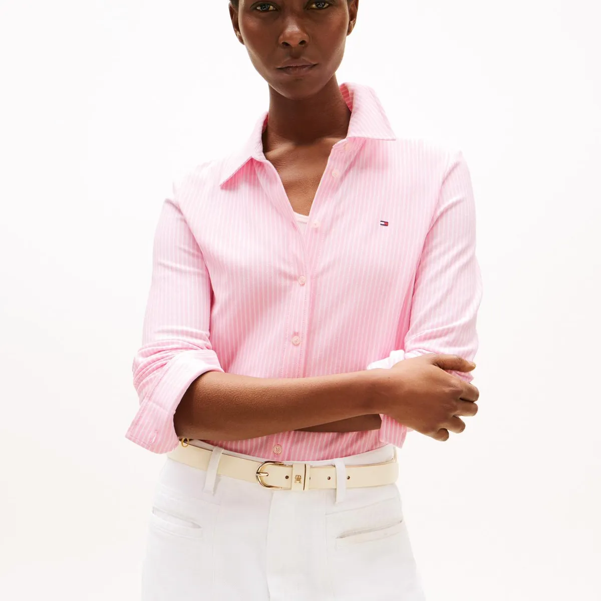 TOMMY HILFIGER - Camisa rosa de piqué 1985 de corte slim Tommy Hilfiger