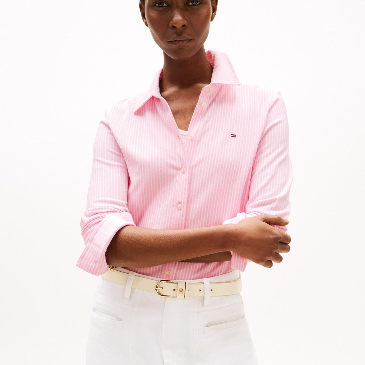 TOMMY HILFIGER - Camisa rosa de piqué 1985 de corte slim Tommy Hilfiger