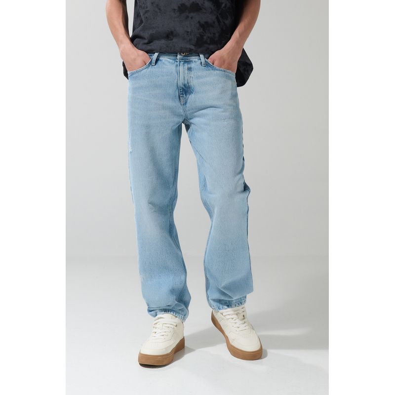 KOAJ - KOAJ Jean tipo 90´S azul claro con bota recta y tiro bajo Hombre