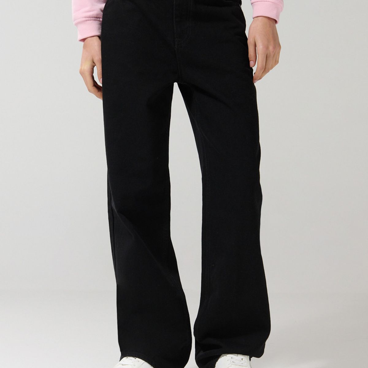 KOAJ - KOAJ Jean 90´S negro con bota recta, cremallera y tiro alto Mujer