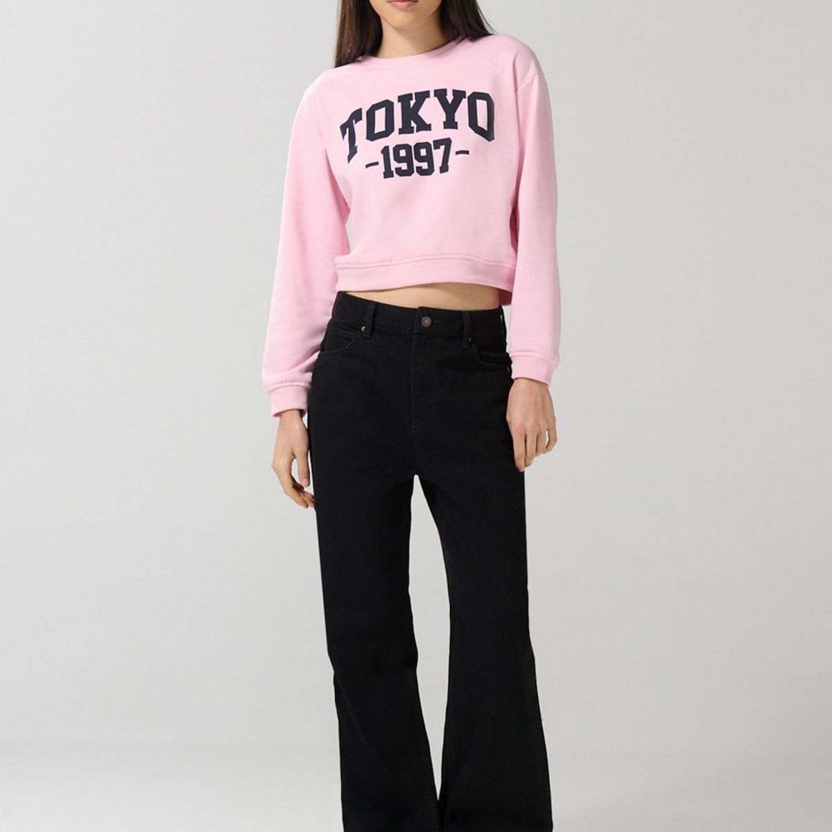 KOAJ - KOAJ Jean 90´S negro con bota recta, cremallera y tiro alto Mujer