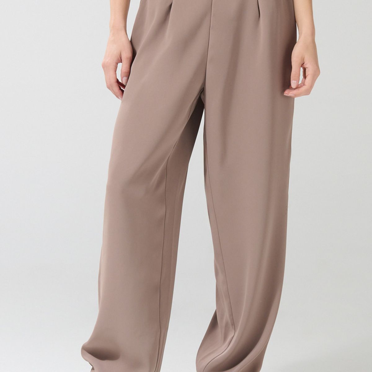 KOAJ - KOAJ Pantalón palazzo kaki intenso con tiro alto Mujer