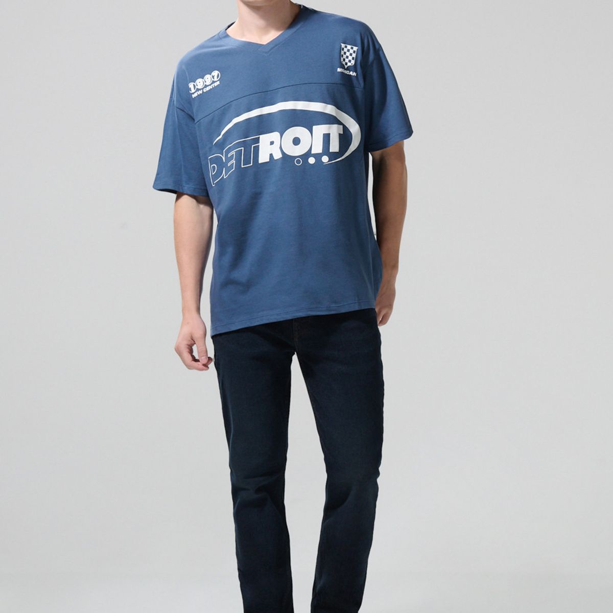 KOAJ - KOAJ Jean tiro bajo straight leg azul intenso con bota rect Hombre