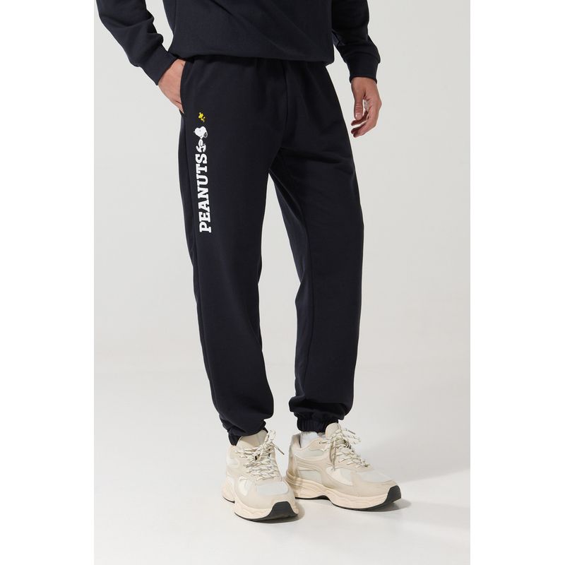 KOAJ - KOAJ Pantalón azul intenso tipo jogger con diseño de Snoopy