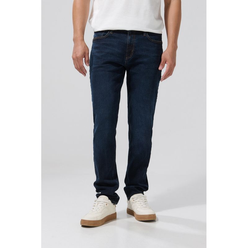 KOAJ - KOAJ Jean slim azul intenso ceñido con tiro bajo y cremaller