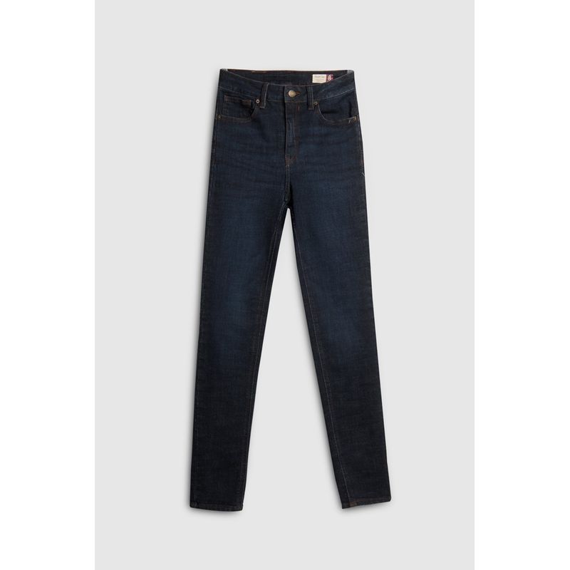 KOAJ - KOAJ Jean push up tiro alto azul intenso ceñido con bolsillo Mujer