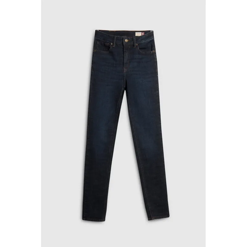 KOAJ - KOAJ Jean push up tiro alto azul intenso ceñido con bolsillo Mujer
