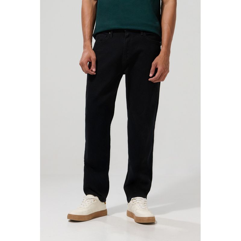 KOAJ - KOAJ Jean straight leg bota recta negro con tiro bajo