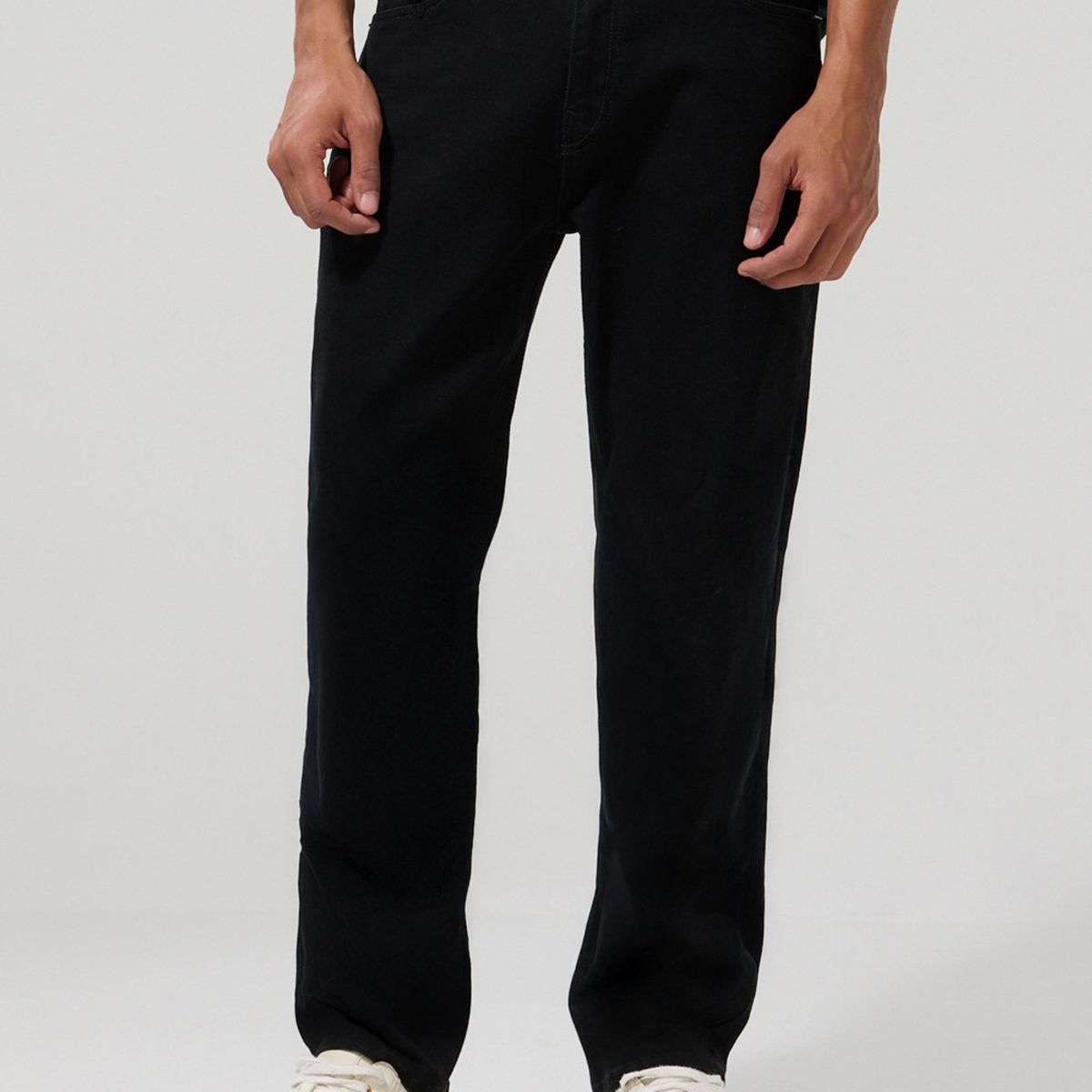 KOAJ - KOAJ Jean straight leg bota recta negro con tiro bajo