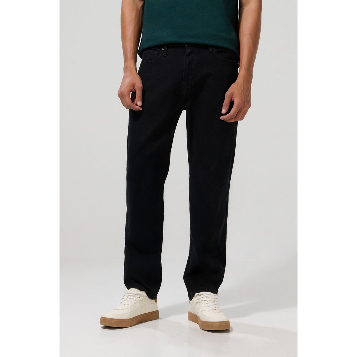KOAJ - KOAJ Jean straight leg bota recta negro con tiro bajo