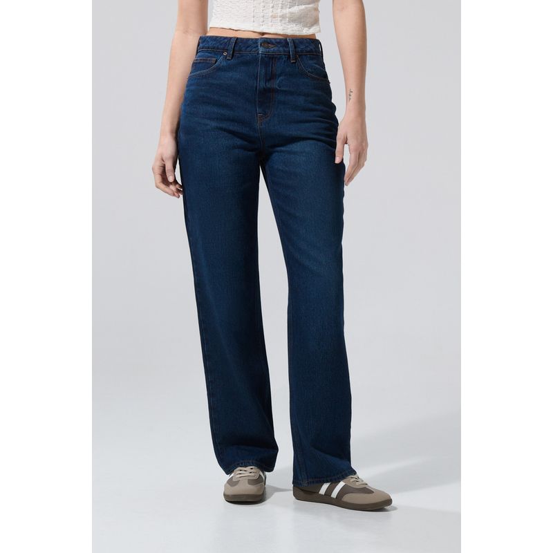KOAJ - KOAJ Jean 90´S bota recta azul oscuro con tiro alto y bolsil