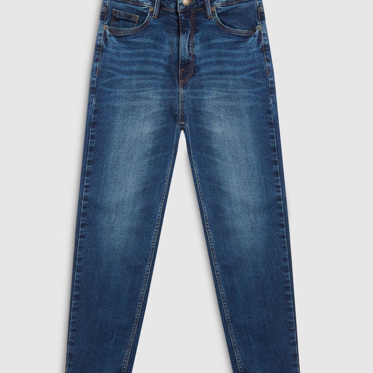 KOAJ - KOAJ Jean mom con tiro súper alto azul oscuro y bota recta Mujer