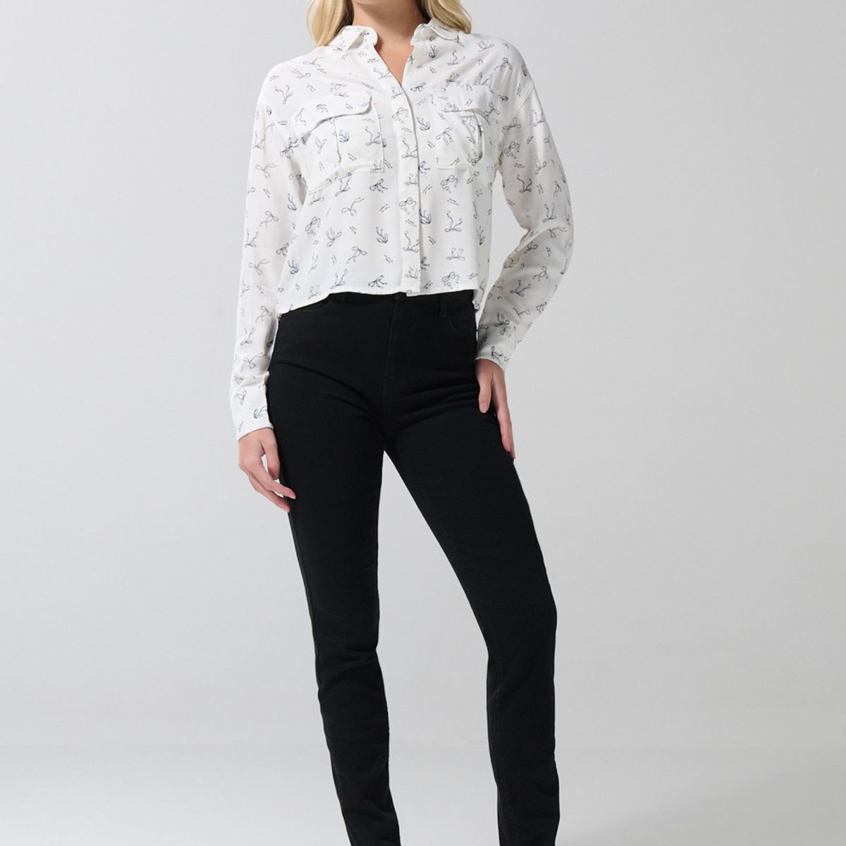 KOAJ - KOAJ Jean negro jegging ajustado con bolsillos y súper tiro Mujer