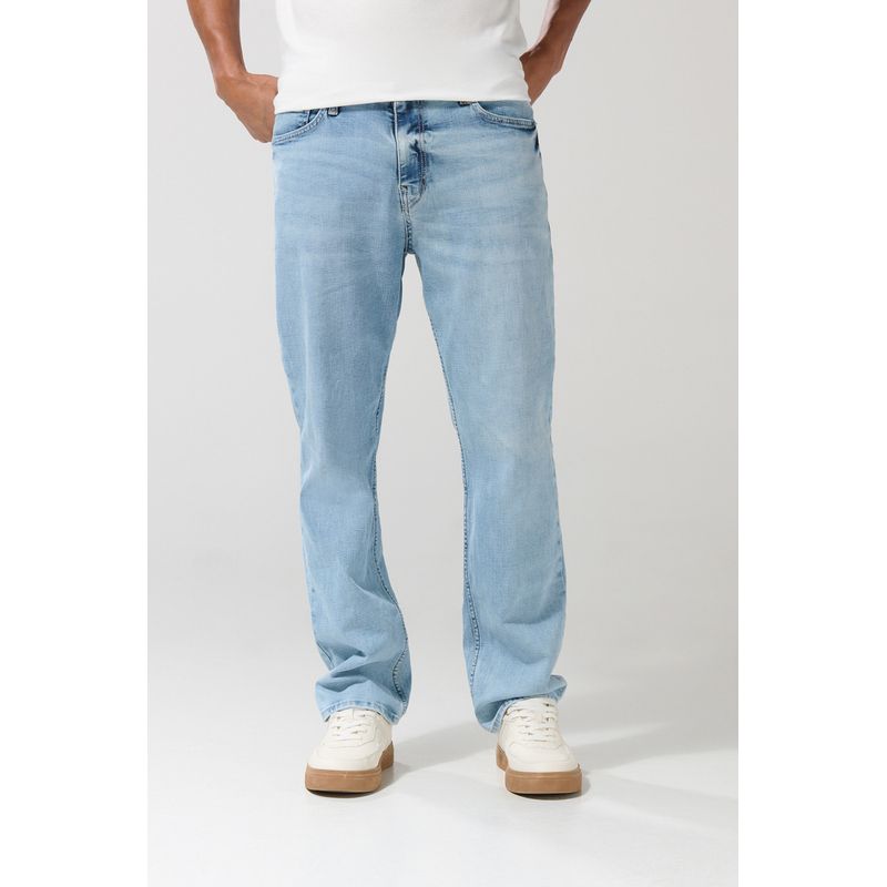 KOAJ - KOAJ Jean straight leg bota recta azul claro con tiro bajo