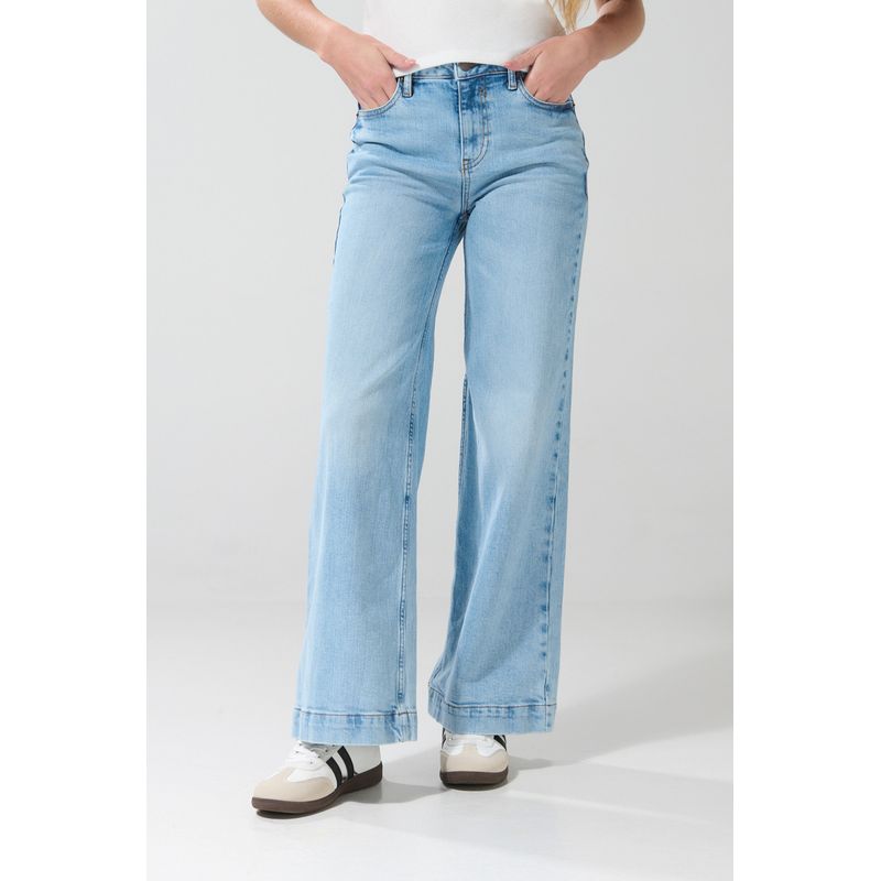 KOAJ - KOAJ Jean azul claro palazzo con bota ancha y tiro medio