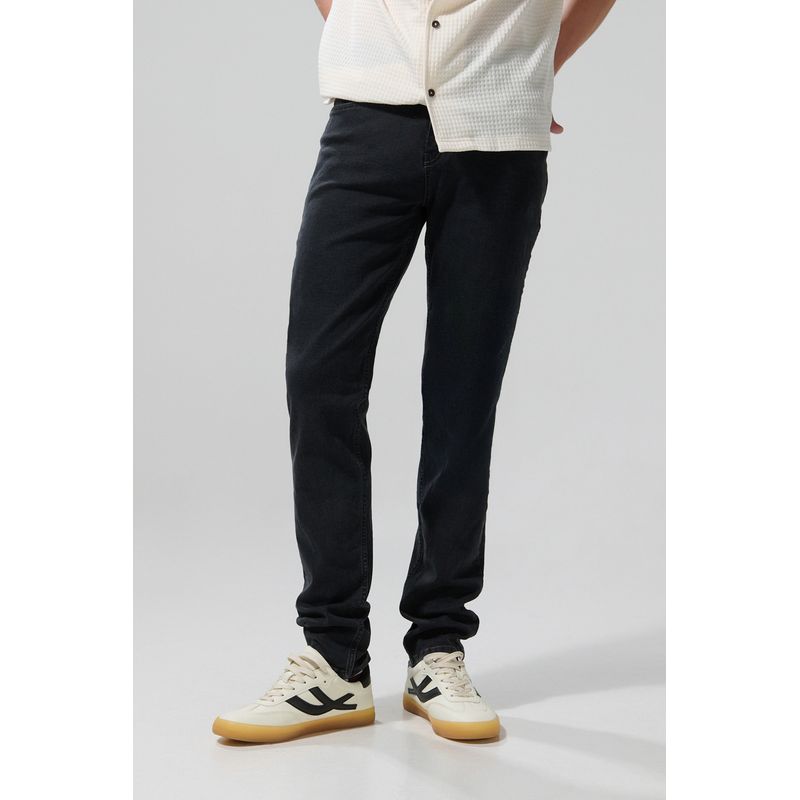 KOAJ - KOAJ Jean tiro bajo slim gris oscuro con bolsillos funcional
