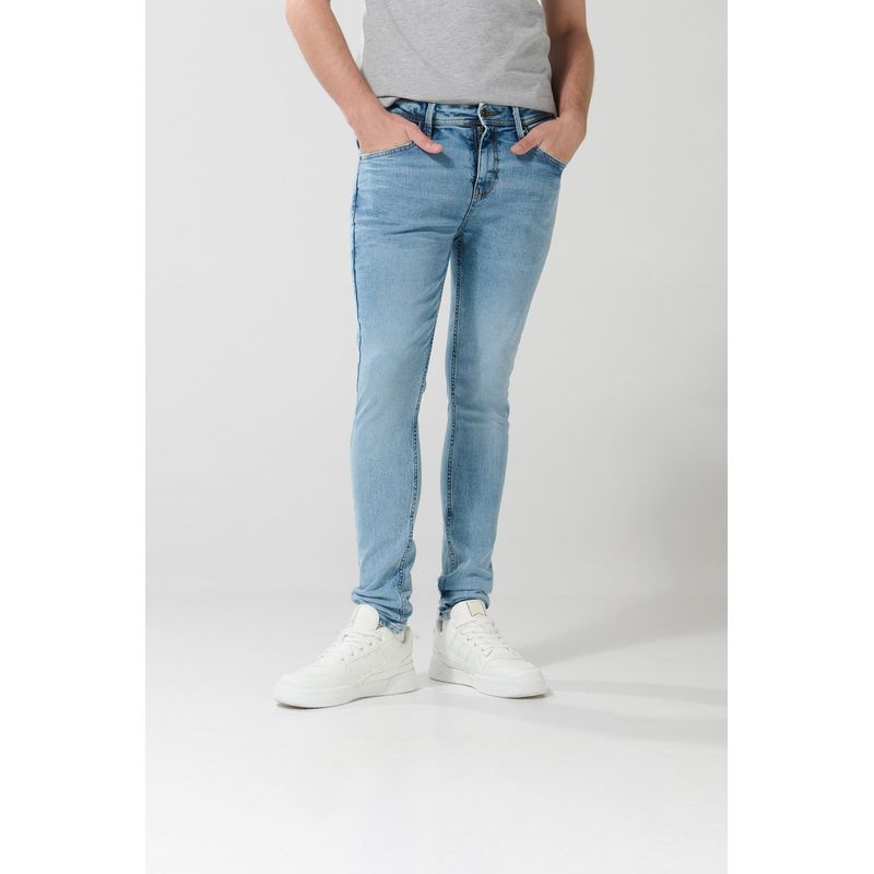 KOAJ - KOAJ Jean súper skinny azul con desgastes sutiles y tiro baj