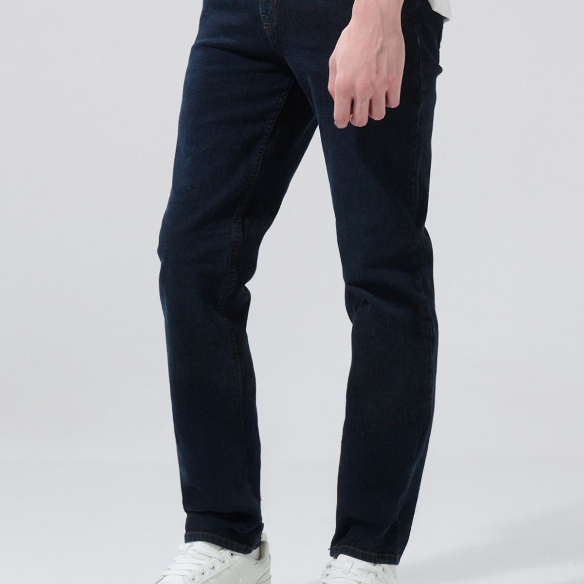 KOAJ - KOAJ Jean tiro bajo azul intenso slim con costuras en contr Hombre