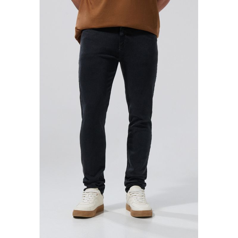 KOAJ - KOAJ Jean gris oscuro slim tiro bajo ajustado con bolsillos