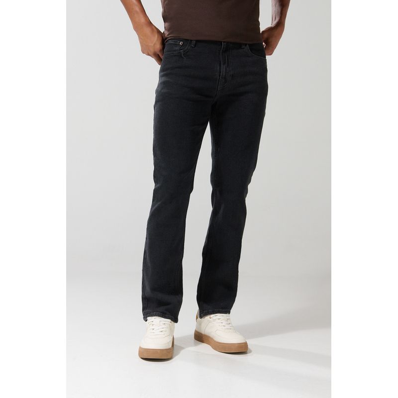 KOAJ - KOAJ Jean gris intenso straight leg bota recta con tiro bajo