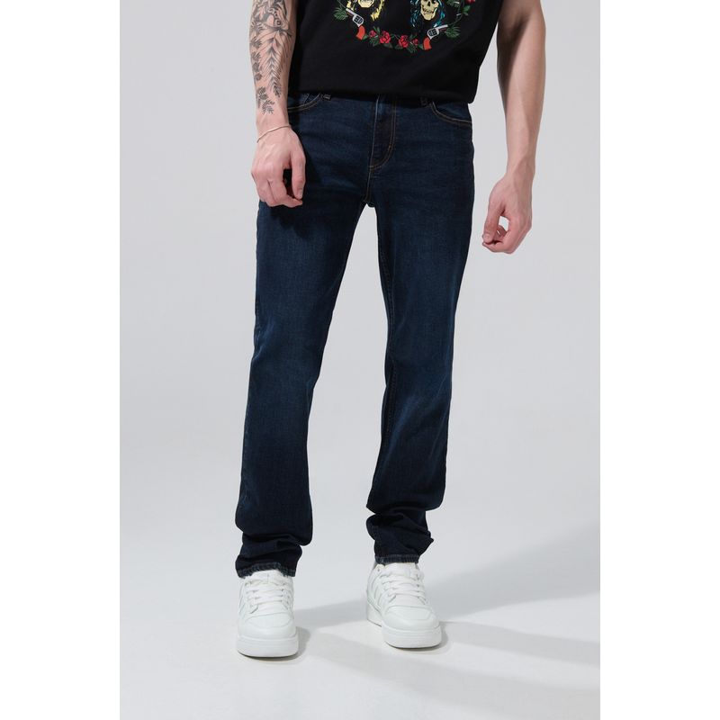 KOAJ - KOAJ Jean tiro bajo azul oscuro slim con cremallera y bolsil