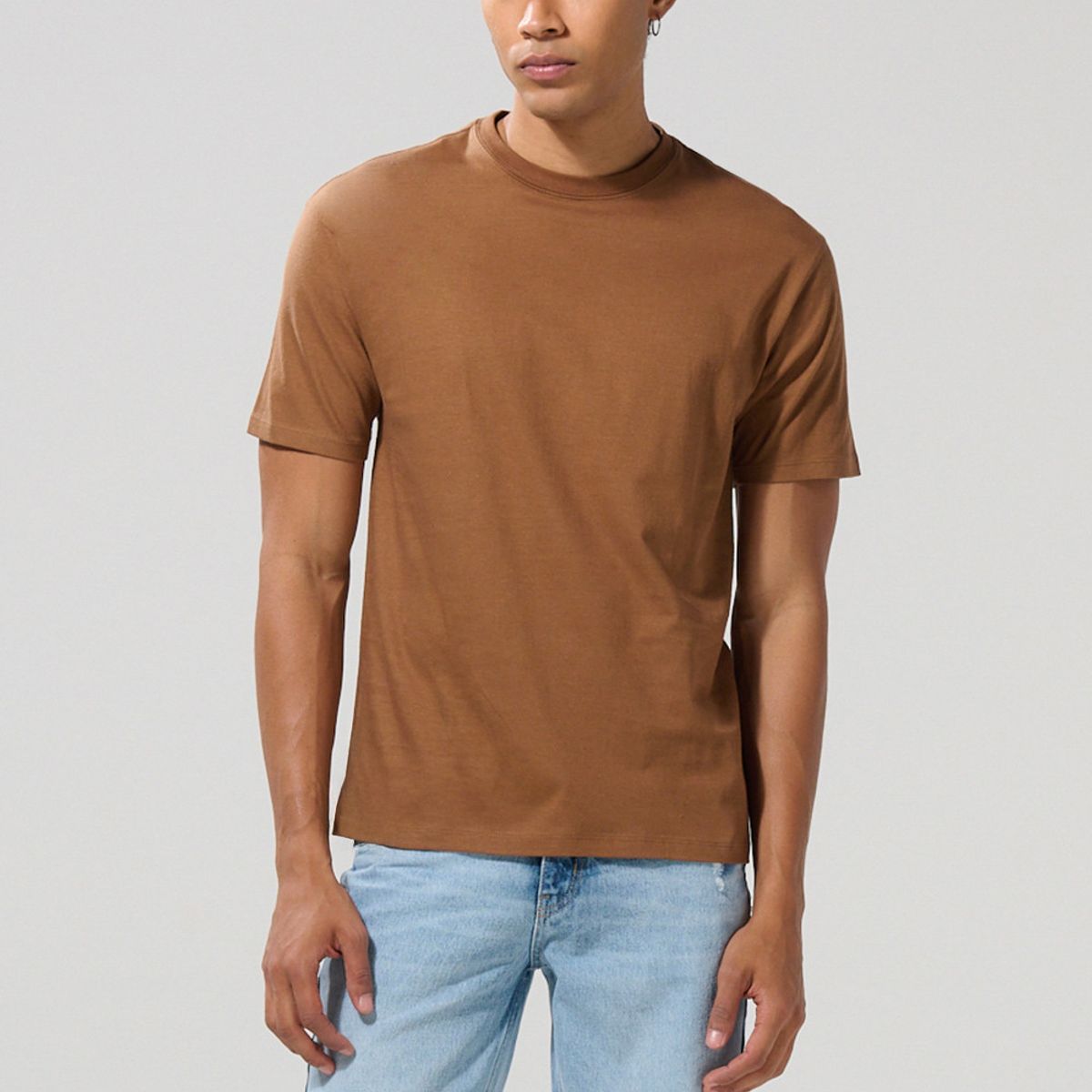 KOAJ - KOAJ Bermuda en jean slim azul claro con rotos y tiro bajo Hombre