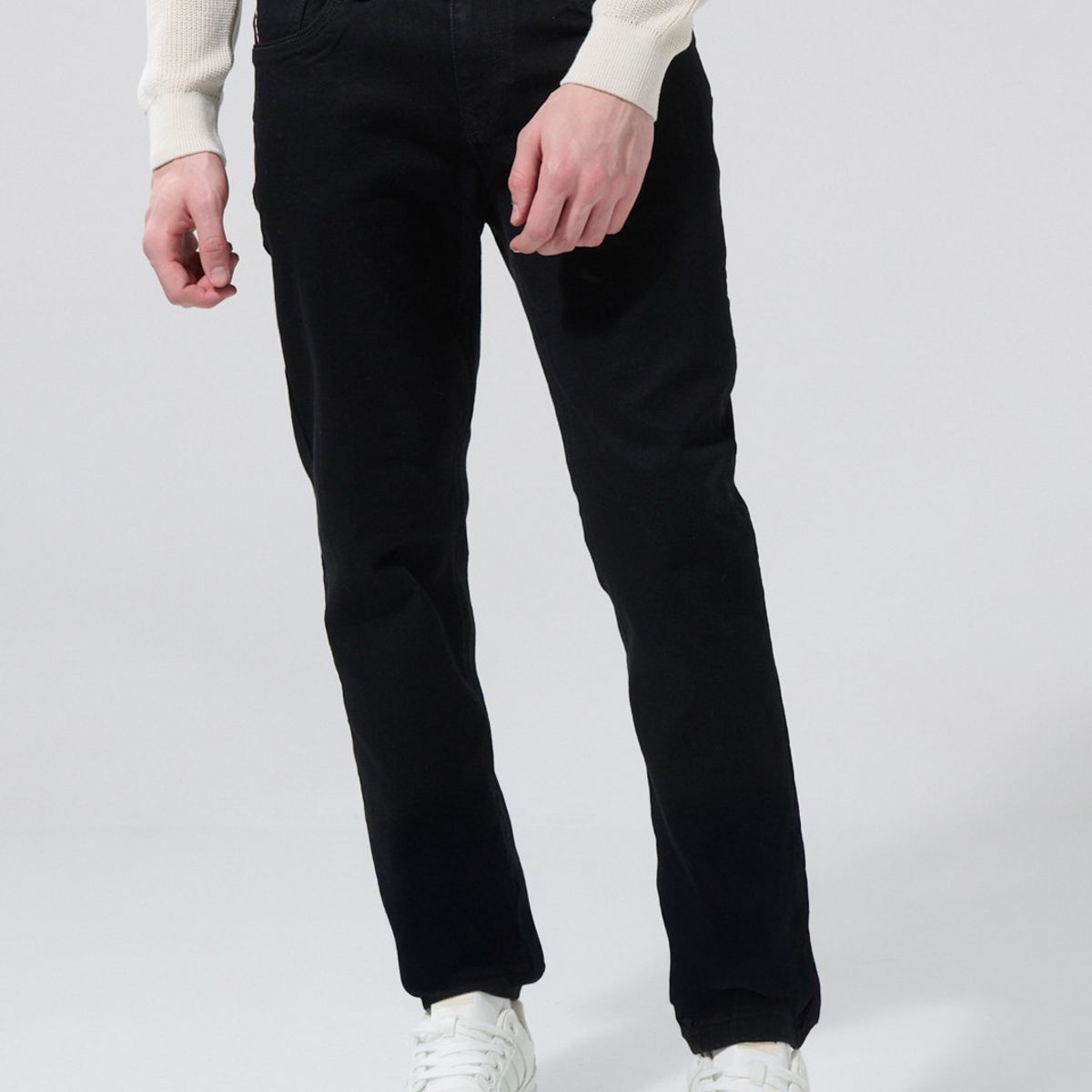 KOAJ - KOAJ Jean negro skinny tiro bajo con bolsillos y ajuste ceñ Hombre