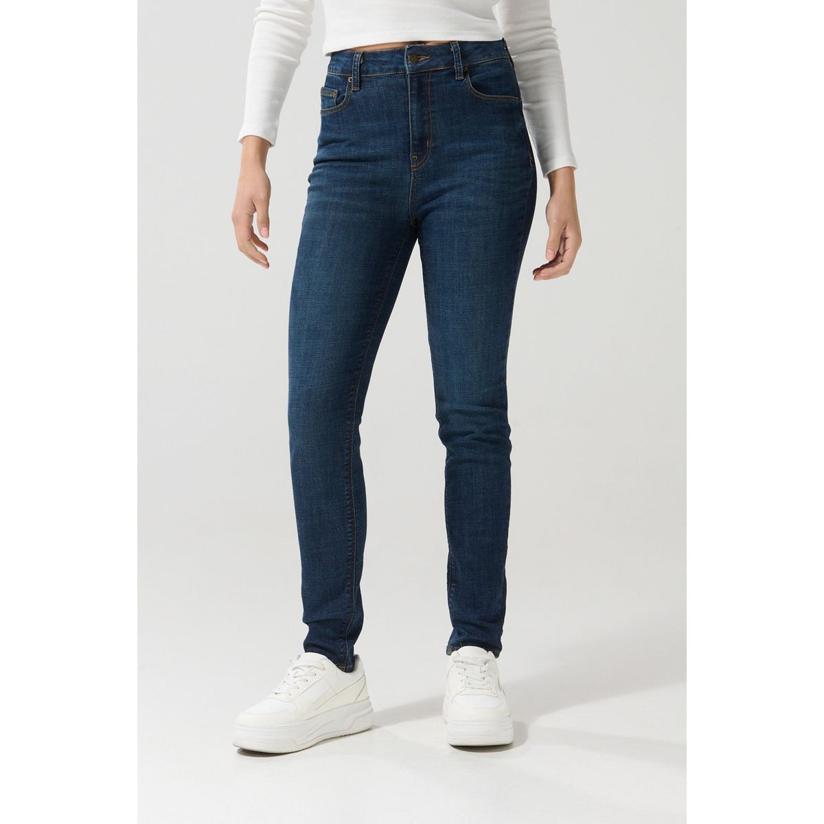 KOAJ - KOAJ Jean jegging ajustado azul oscuro con súper tiro alto Mujer