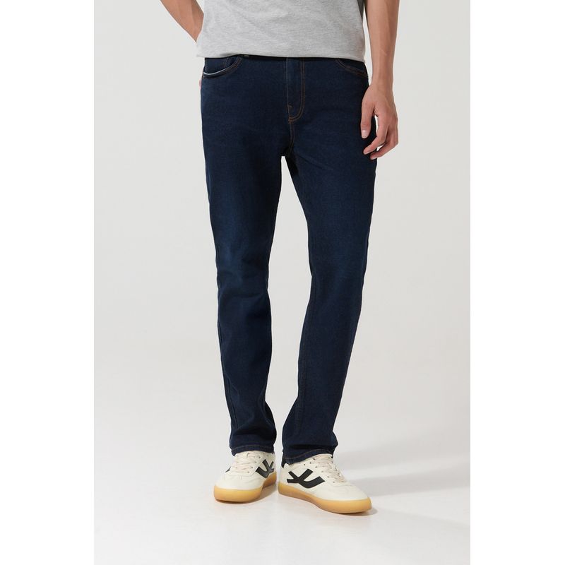 KOAJ - KOAJ Jean straight leg tiro bajo azul oscuro con bota recta