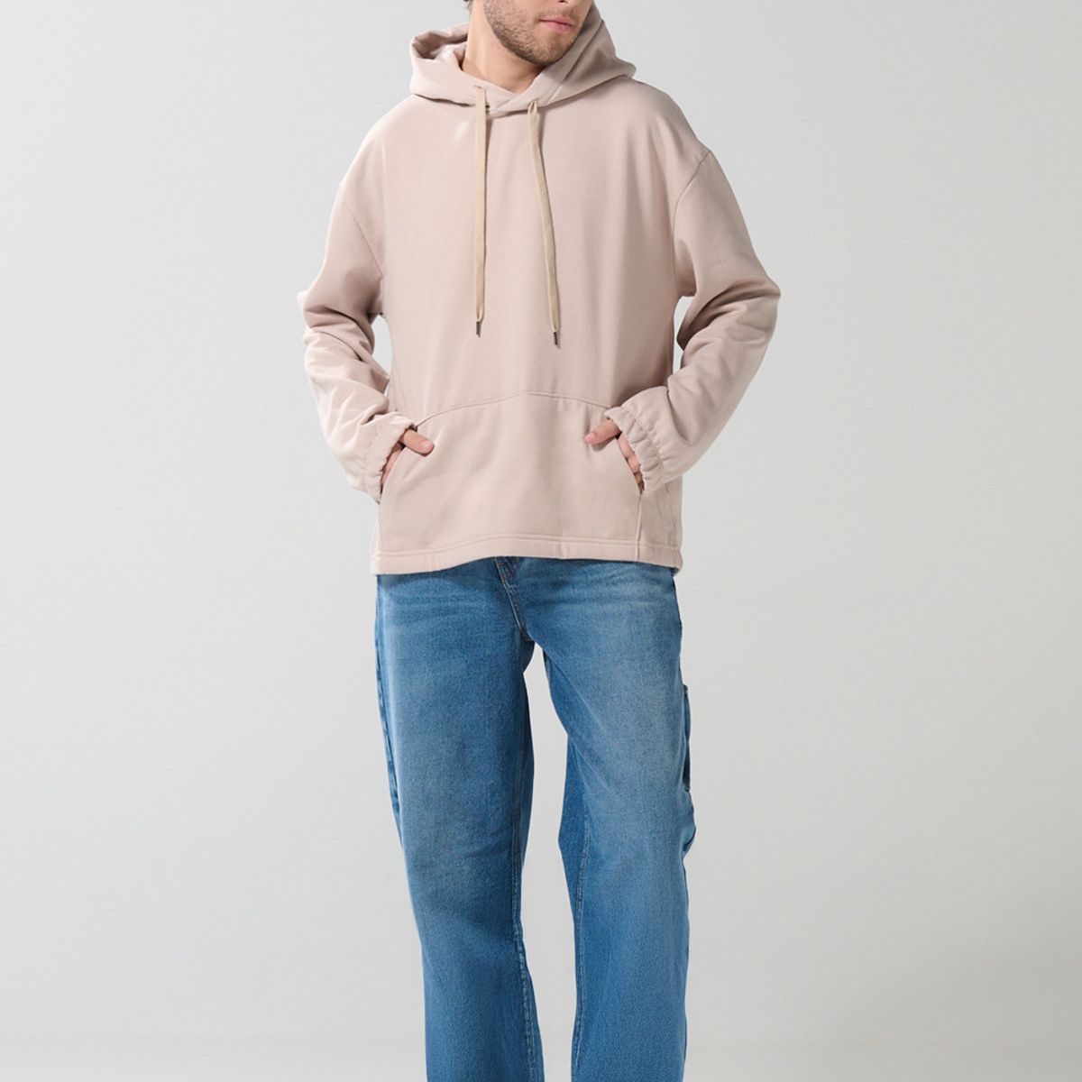 KOAJ - KOAJ Jean azul claro carpintero con tiro medio y bota ancha Hombre