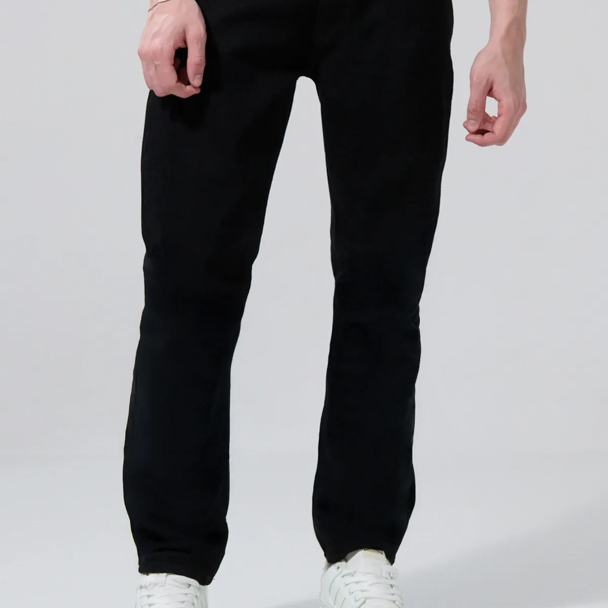 KOAJ - KOAJ Jean slim tiro bajo negro con ajuste ceñido y bolsillos Hombre