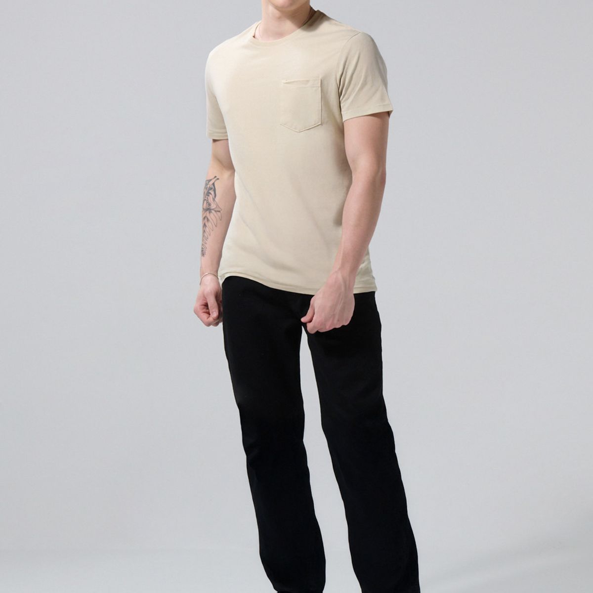 KOAJ - KOAJ Jean slim tiro bajo negro con ajuste ceñido y bolsillos Hombre