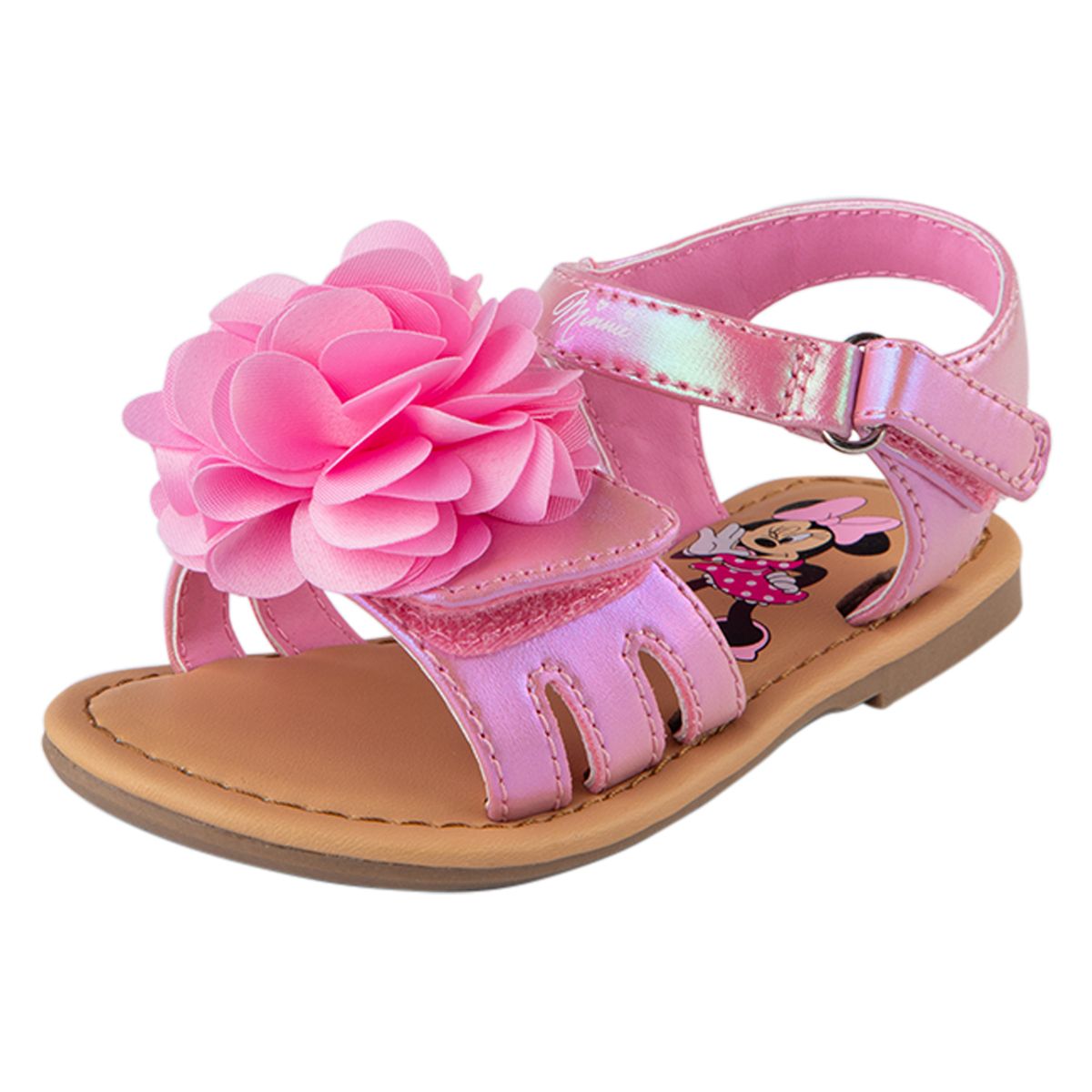 DISNEY - Sandalias Con Diseño De Minnie Y Flores Para Niña Pequeña Rosa Claro Disney 200087